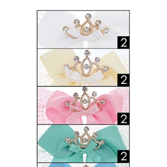 NEW Girls Big Hair Bow Kids Princess Tiara Hair Bow - Picture 3 of 5